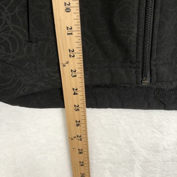 DOUBLE DIAMOND Jacket Women's Sz S Black Floral SOFT Fleece Lined Full Zip Mock - Picture 12 of 16